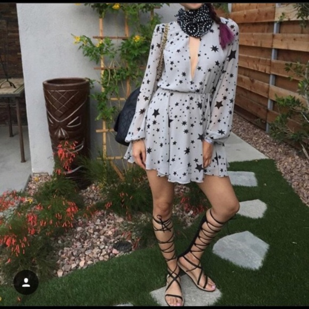 Lovers & Friends Grey Star Print Dress